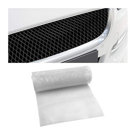 XINLIYA Car Grill Mesh, 40"x13" Aluminum Alloy Vehicle Insert Grille Grid with 3x6mm Rhombic Hole, Automotive Exterior Grill Mesh Assembly for Bumper Hood Vent, Universal Fit (Silver)