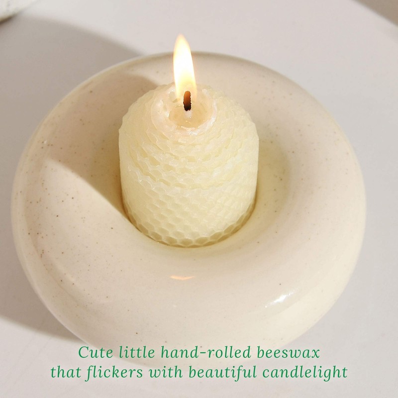 Beeswax Votive Candles 12 Pack, Hand-Rolled Honeycomb Bees Wax Candle
