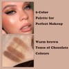 Paletas de Sombras de Ojos 9 Coloridas Profesionales Paletas de