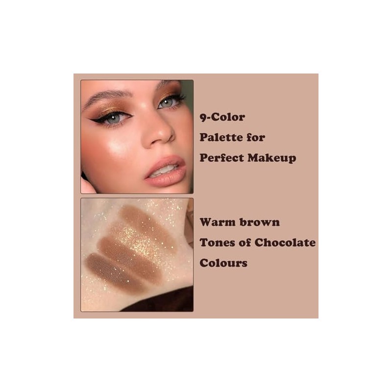 Paletas de Sombras de Ojos 9 Coloridas Profesionales Paletas de