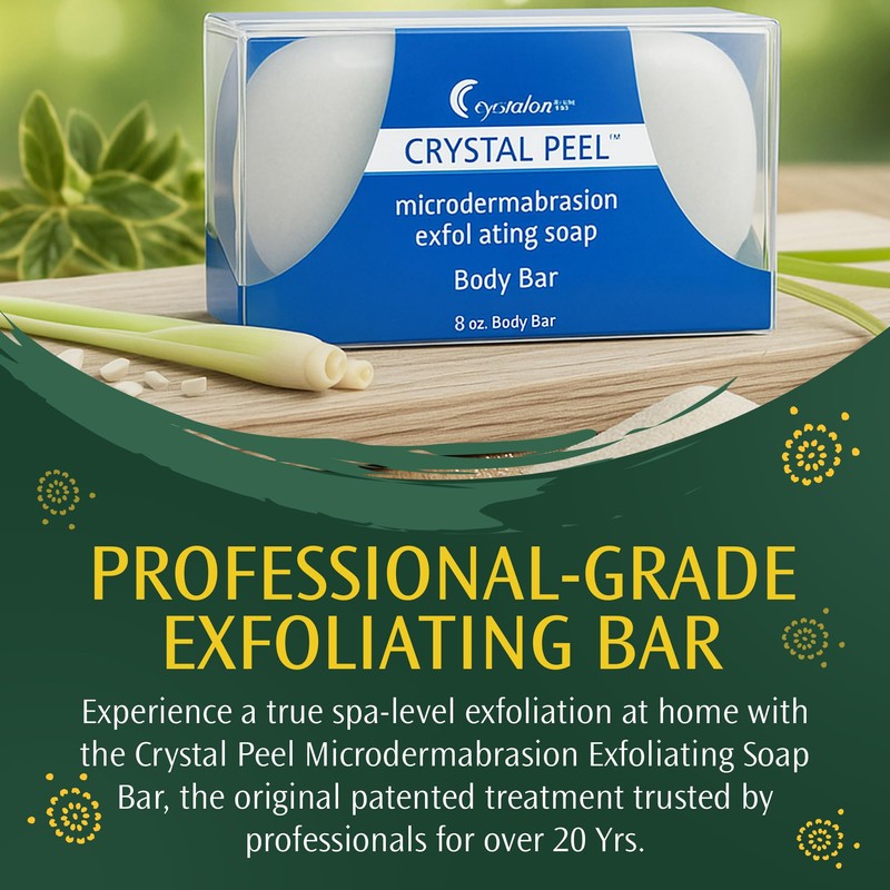 Exfoliating Bar Soap for Men & Women, Crystal Peel Luxury