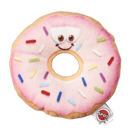 SPOT Fun Food Donut 5.25" Soft Plush Dog Toy, Multi, One Size, Model: 54424