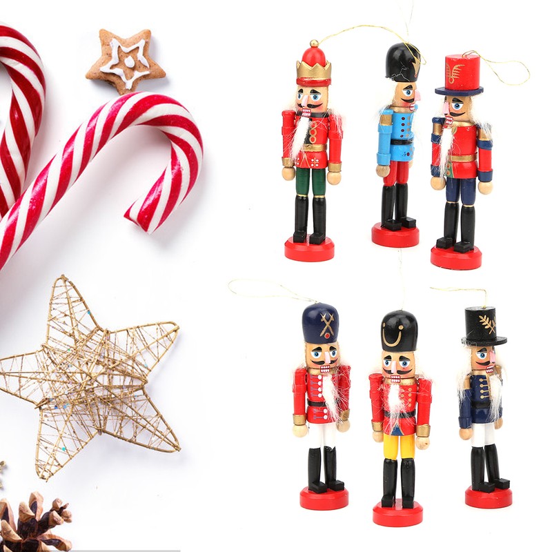 Wooden Nutcracker Doll Soldier Puppet Christmas Ornaments Decoration for Home