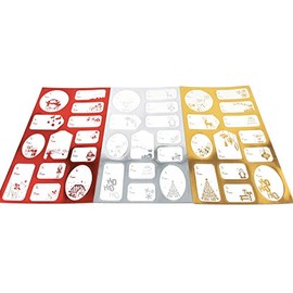 YLAB 150 Present Labels - Christmas Red, Gold & Silver Foil Stickers