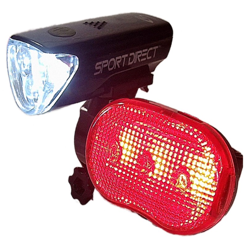 Sport Direct™ MegaWhite 50 Lumen Set. Front/Rear Bike Light Set.