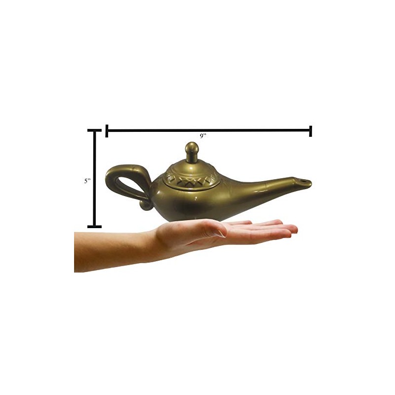 Nicky Bigs Novelties Plastic Magical Wish Lamp Prop, Gold, One