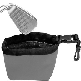 SUBORAWOS Cleaning Bag for Golf Clubs and Golf Balls, Waterproof Liner, Removable Clip, Machine Washable, Golf Accessories Cleaning Bag (Grey)