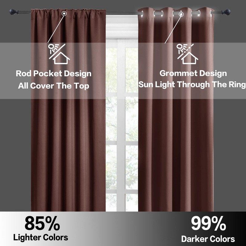 RYB HOME Cafe Blackout Curtains 24 inch Length, RV Curtains