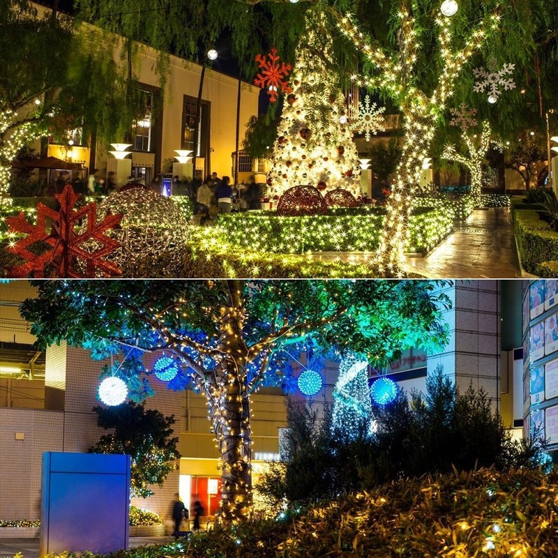 2 Pcs Long Solar String Lights Total 82FT 200LED Waterproof