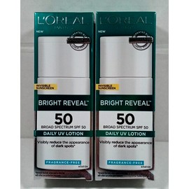 L'Oréal Lot of 2 L'Oreal Bright Reveal Daily UV Lotion SPF 50 Anti-Aging 100ml 08/25 NEW