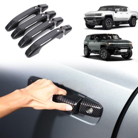 Aotumcer Car Exterior Door Handle Cover Trim Compatible with Hummer EV 2022-2026 SUV/SUT Anti-Scratch Front/Rear Car Door Handle Cover Trim for Hummer EV Accessories (Carbon Fiber Pattern)