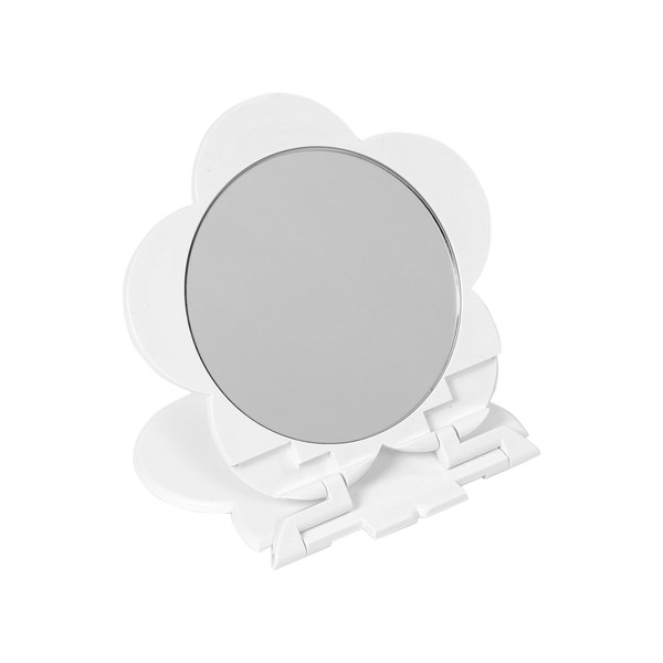 MARY QUANT Compact Mirror, Diameter 3.0 inches (7.5 cm), Body Approx. 4.1 inches (10.5 cm), White