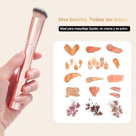 START MAKERS Brocha Para Base Y Corrector, Brocha De Maquillaje Profesional En Ángulo, Suave Y Densa, Para Maquillaje Líquido, Crema Y Polvo, Cobertur