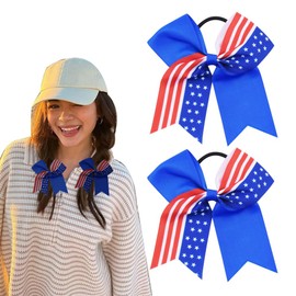 Fourth of July Hair Accessories for Women Independence Day Hair Elastic Ties for Girls Women Memorial Labor Independence Day Decoration for Women Hair Band for Hair Cheerleading Hair Bows Tie
