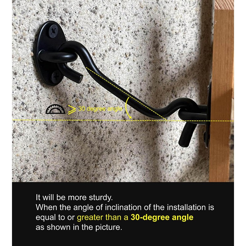 TOPYWMSP Hook and Eye Latch 1pcs 8 Inch Black Stainless