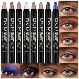 Kaely 8Pcs Cream Eyeshadow Stick Set for Eyes Makeup,Sand Orchid Rose Desert Ginger Caramel Midnight Blue Blue,Matte Shimmer Glitter Eye Shadow Pencil Pen Crayon Bulk Waterproof,sombras para ojos
