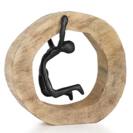 Moritz Sculpture I Pull Up I Do Not Give Up I 20 x 7 x 18.5 cm I Wooden Decoration I Sculpture Decoration I Modern I Living Room I Made of Wood I Wooden Sculpture