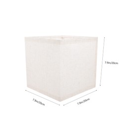 Homoyoyo Beige Square Lampshade for Table and Floor Lamps - 20cm x 20cm x 20cm - Replacement Shade for Living Room and Bedroom Decor