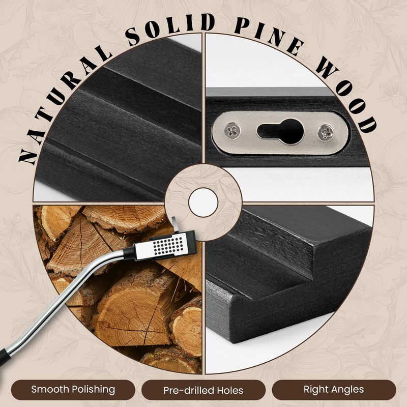 RICHFOCUS Vinyl Wall Mount, 6 Pack Solid Wood Vinyl Record