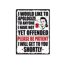 Funny Kitchen Sign Appology Theme Retro style metal tin sign/plaque shabby Chic Home decor (8" X 6")
