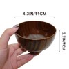 Set of 4 Japanese Style Solid Wood Bowl Children Kids