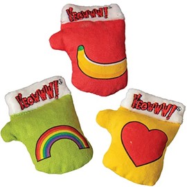 Yeowww! Duckyworld 100% Organic Flower Leaf Catnip Cat Toy Mittens Pack of 3