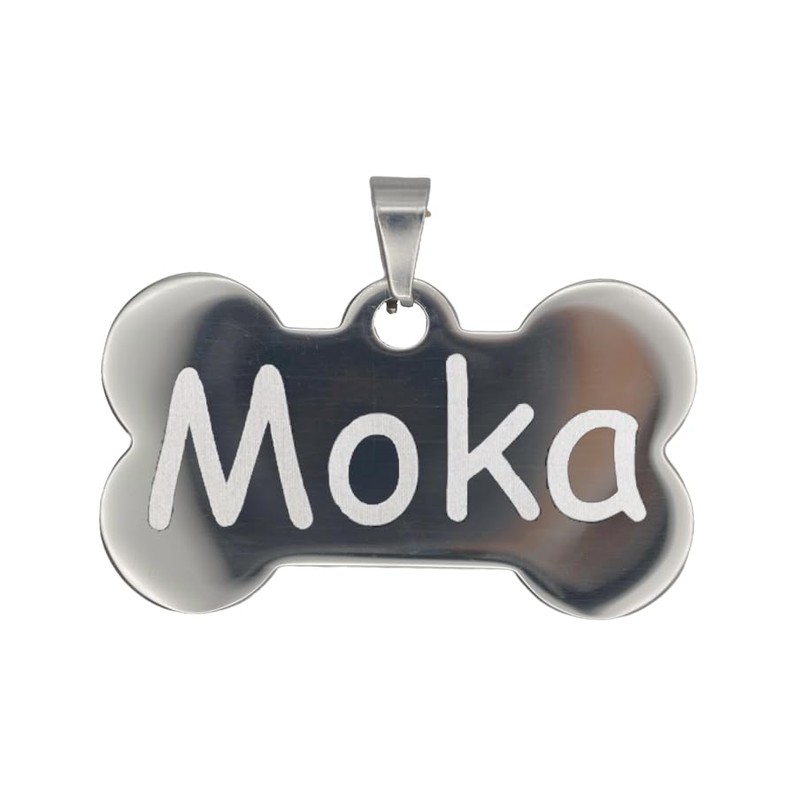 Placa de Identificación para Perros, Acero Inoxidable, (, )