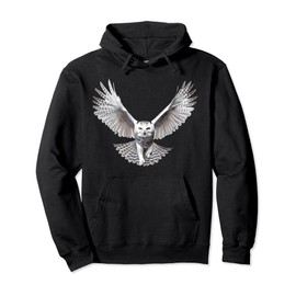 Snowy Owl Flying, Ornithology Snowy Owl Pullover Hoodie