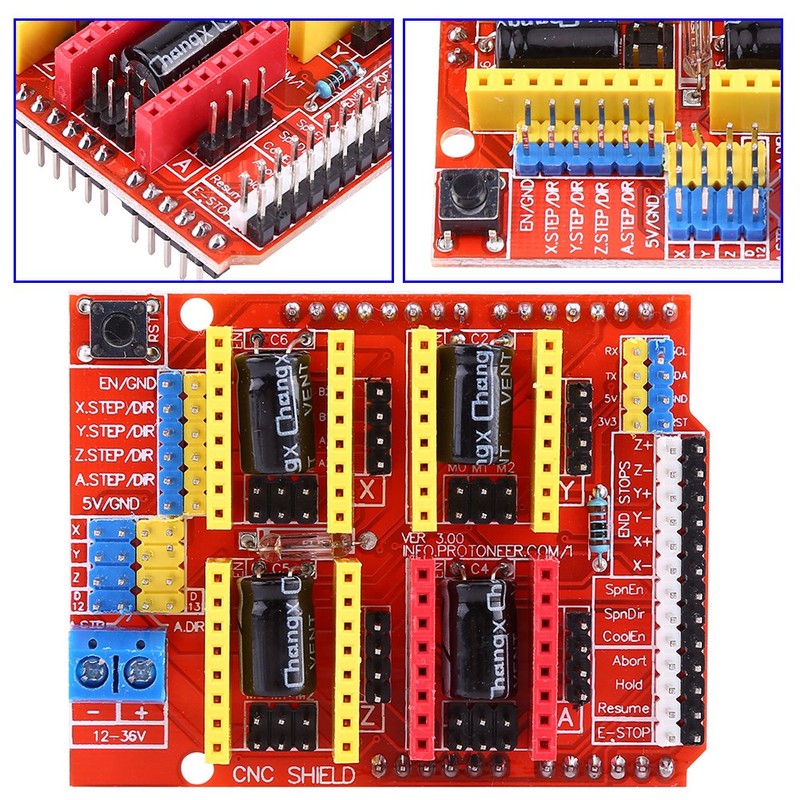 CNC Shield Expansion Board 4Pcs A4988 Stepper Motor Driver For