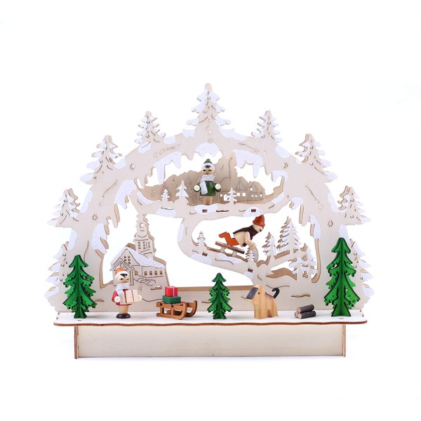 BRUBAKER Christmas LED Light Arch - Winter Landscape - 12.2 x 3.1 x 9.5 Inches