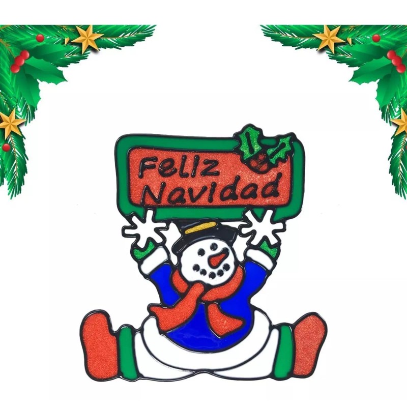 Jands Distribution Pegatinas Gel Para Ventanas Grandes 21cm Adornos Navidad