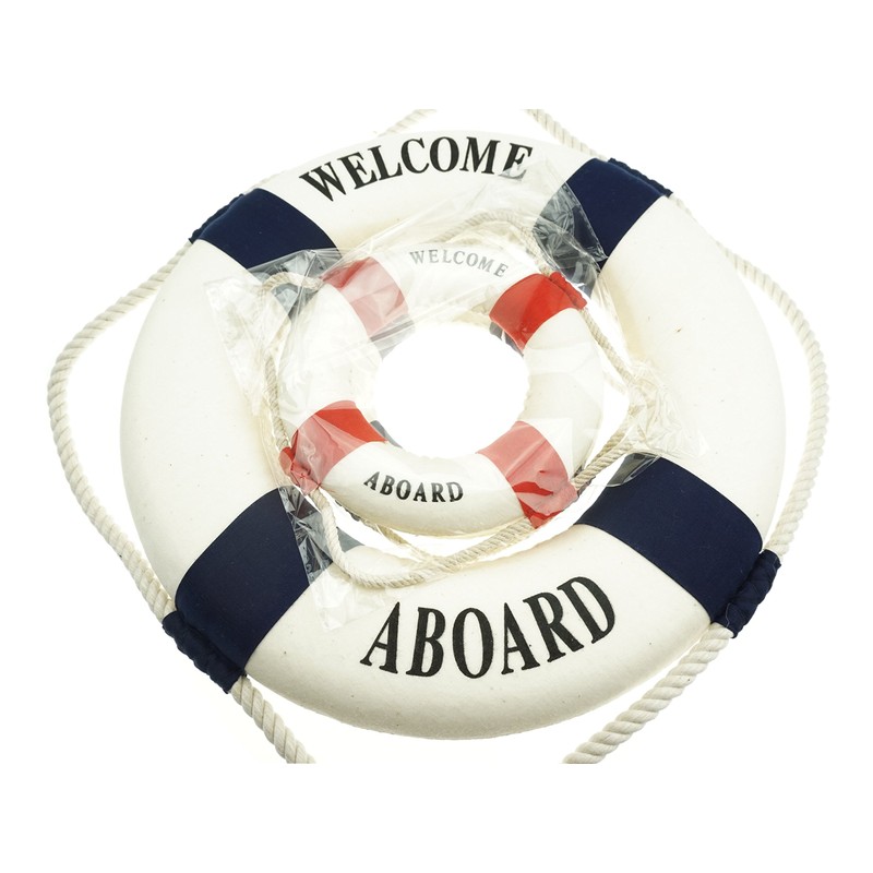 Bilipala 3Pcs Cloth Life Ring Buoy, Home Wall Nautical Decor,