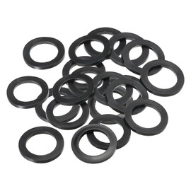 PATIKIL M32 Rubber Flat Washer, 20 Pack 32mm ID 46mm OD 4mm Thick Sealing Spacer Gasket Ring for Faucet Pipe Water Hose Fastener Bolt, Black