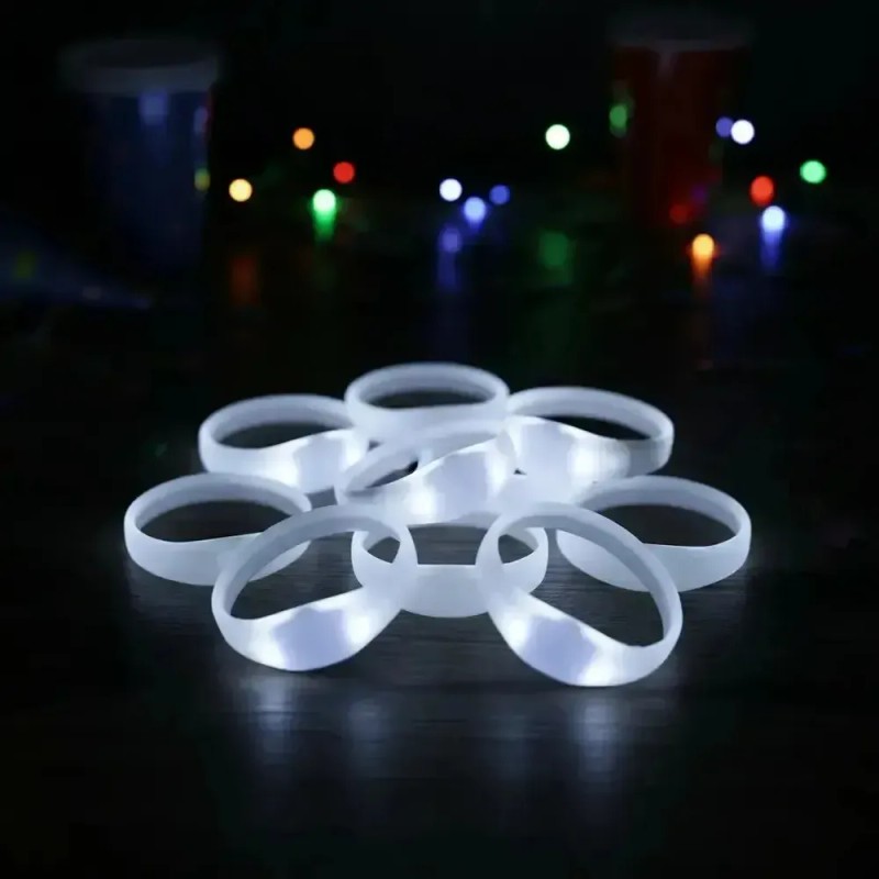 15pcs Pulseras Para Fiestas Pulseras Luminosas Audioritmicas Blanco