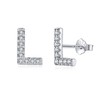 Letter Earrings Silver 925 Initial Small Earrings for Girls Women