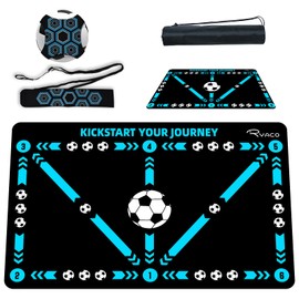 RYACO Football Training Mat, 90×60Cm Diatomite Material with Football Design, Non-Slip Football Practice Mat for Children and Adults, Black