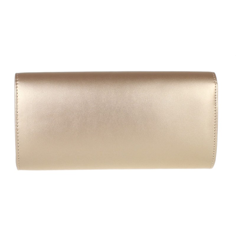 Girly Handbags Ladies Plain Envelope Clutch Bag, Rose Gold