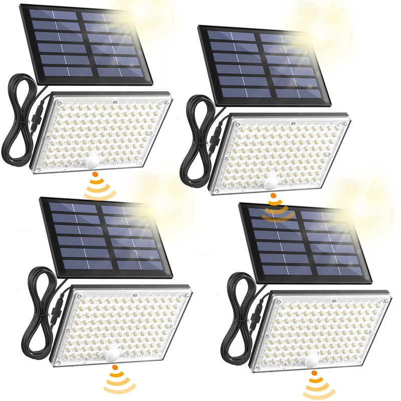 SUPERDANNY Solar Outdoor Flood Lights with 113 Bright LEDs, Motion