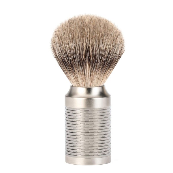MÜHLE ROCCA Pure Matt Stainless Steel Silvertip Shaving Brush