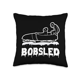 Bobsleigh Team Sleigh Speed Fanatic Bobsled Enthusiast Throw Pillow