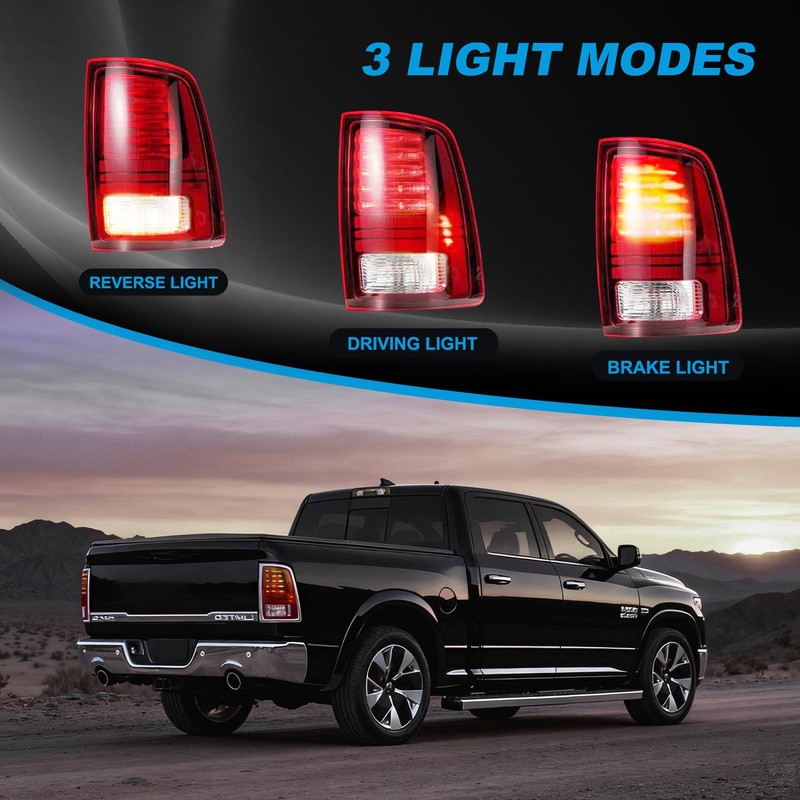 LED Tail Lights Compatible with 2013-2018 Dodge Ram 1500 2014-2018