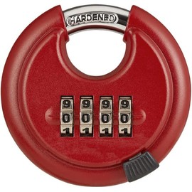 Guliffen Combination Lock, Discus Padlock with 4 Digital Combination,Disc Lock for Storage Unit,Trailer (Red)…