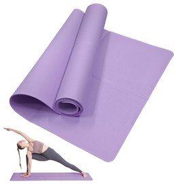 Classic Yoga Mat for Woman and Man, LULUWA Non Slip Portable 3mm Thick EVA Exercise Gym Mat for Fitness Yoga Pilates Workout Outdoor Camping Travelling (Purple)