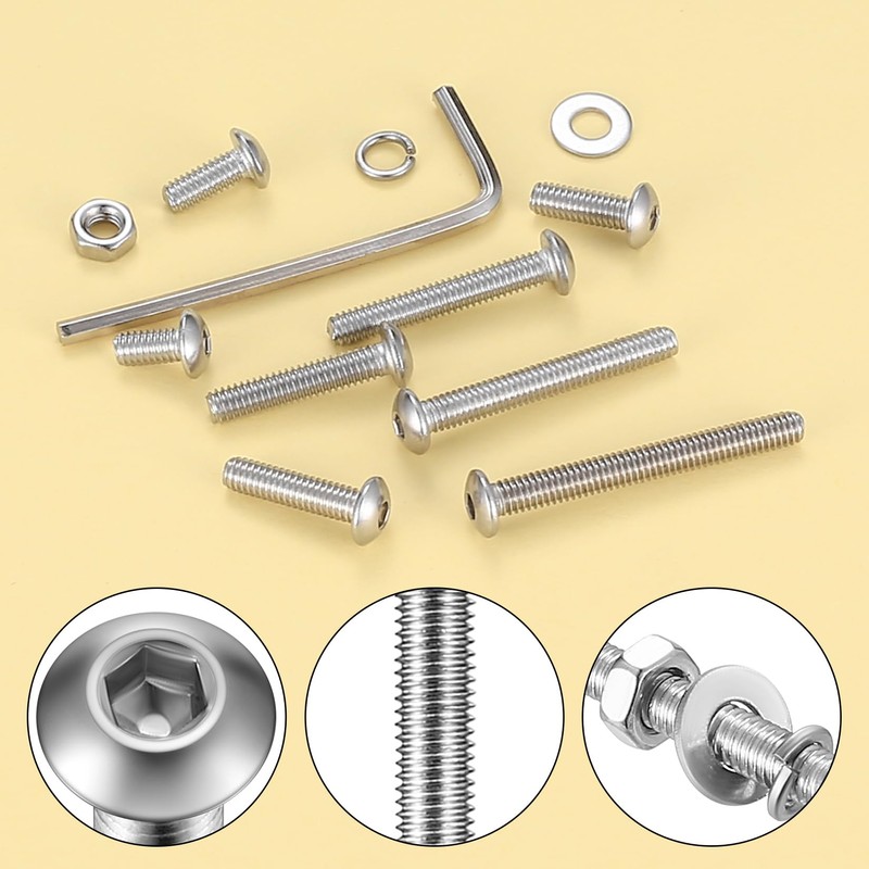 640-Piece M4 Screws Set, Pan Head Allen Screws Nuts Set,