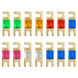 AHRLIC 14pcs Small Bolt-on Fuses, High Current Automotive Fuses, Compatible with Fuse Holders, 32V, for Car, Marine, Truck, Electric Hybrid Vehicles, 30/40/50/60/70/80/100 Amp