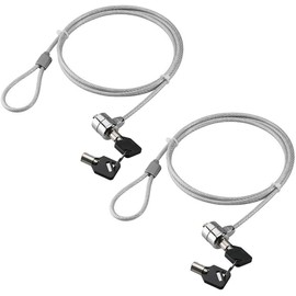 ABINECS PC Wire Lock 6.1 ft (1.8 m) (Set of 2) Anti-Theft Security Laptop with Key