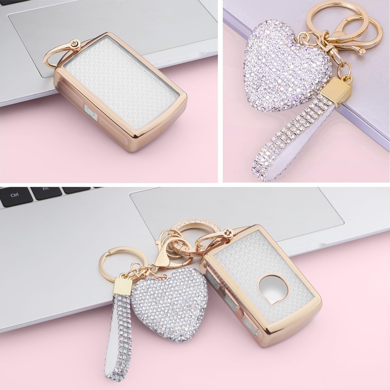 Meruns Compatible with Volvo Key fob Cover with Diamond Bling