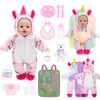 deAO 12 Inch Soft Baby Doll Backpack Glow in Dark