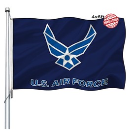 US Air Force Wings Flag Double Sided 4x6 Outdoor- Heavy Duty United States USAF Wing Military Flags Banner with 2 Brass Grommets 4 Rows Stitched