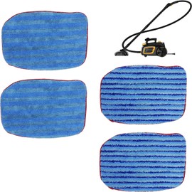 Rinakou 4 Pack A1375-100/101 Microfiber Mop Pads Refills Compatible with McCulloch McCulloch MC1375, MC1385 Steam Cleaners